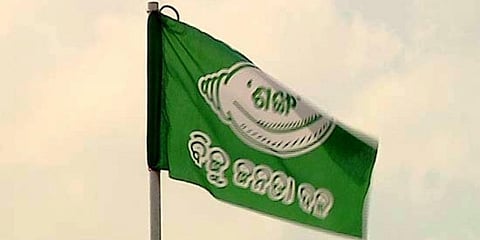 Representational photo of Biju Janata Dal flag (Photo| Special Arrangement)