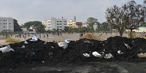 R S Puram Corporation School Hockey ground in Coimbatore. (Photo | EPS)