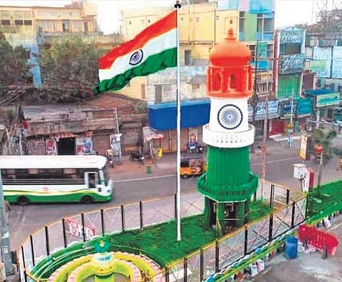 National Flag hoisted at Jinnah Tower in Guntur. (File photo)