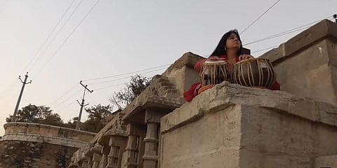 Anuradha Pal in a music video of her latest composition, 'Bharat Vandan', which was released on the occasion of Republic Day. (Photo | YouTube screengrab)