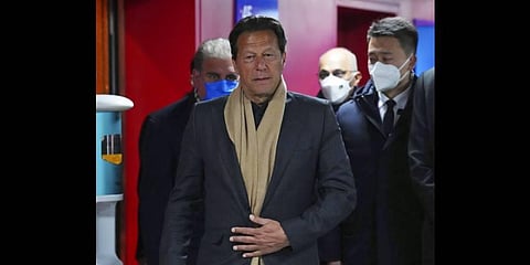 Pakistan's PM Imran Khan arrives for the opening ceremony of the 2022 Winter Olympics on Feb. 4, 2022, in Beijing( Photo | AP)