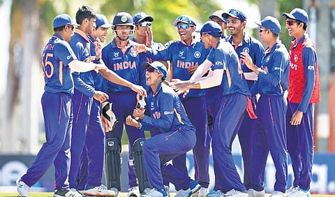 India will make their eighth U-19 World Cup final appearance on Saturday (Photo| Twitter)