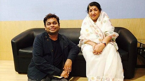 A.R Rahman and Lata Mangeshkar.(Photo | Twitter @arrahman)