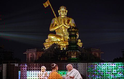 PM Modi unveils giant 'Statue of Equality' in remembrance of saint Ramanujacharya