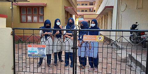 Students at Government Women's PU College. (Photo | Special arrangement)