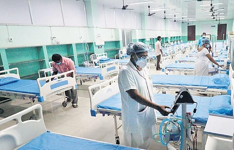 A separate ward that was made ready earlier to treat persons infected with the Omicron variant at the Government Rajaji Hospital in Madurai. (File Photo | KK Sundar)