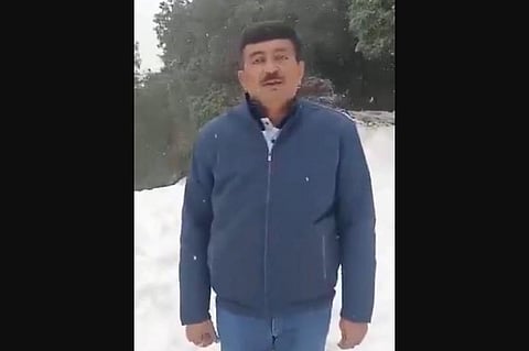 Screengrab of the video posted by BJP MLA Dushyant Patel