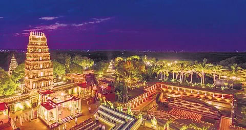 Wedding decor by Devika Narain at the Sita Rama Chandra Swamy Temple | Pic: Joseph Radhik