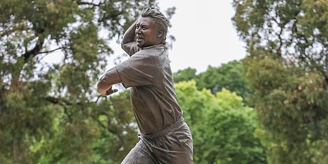The statue of cricket legend Shane Warne outside the Melbourne Cricket Ground, in Melbourne, Australia.