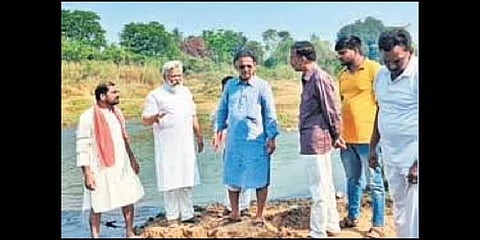 Rajendra Singh inspects Sarada river in Visakhapatnam on Friday | EXPRESS