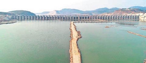 The Polavaram project spillway after installation of radial gates.