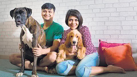 Sundeep and Swagatha with their pets
