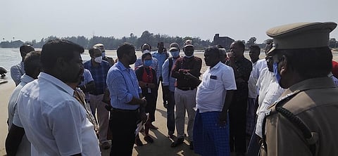 NGT committee visiting Kaliveli estuary.