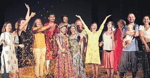 The Russian women who visited the Kerala Arts and Crafts Village on Wednesday | Express