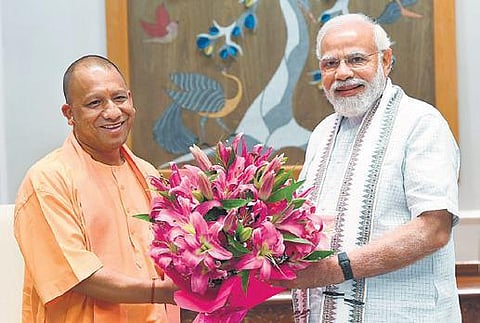 Prime Minister Narendra Modi with Uttar Pradesh CM Yogi Adityanath | PTI