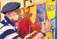 Artist Paresh Maity at work during lockdown. (Photo | AP)
