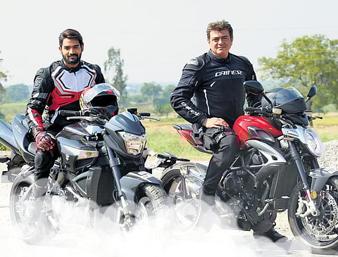 Ajith and Karthikeya in Valimai.