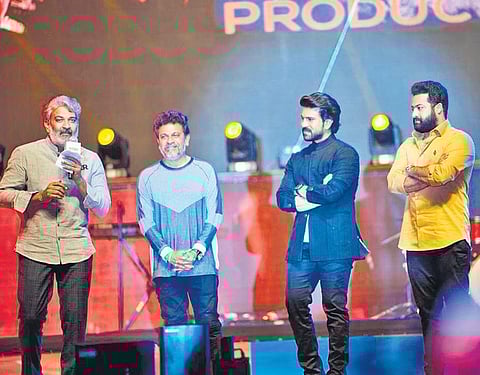 SS Rajamouli, Shivarajkumar, Ram Charan and Junior NTR