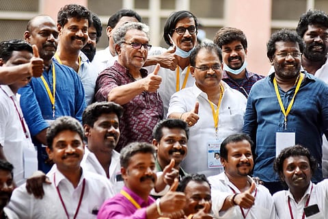 Pandavar Ani celebrates spoils of war at Good Shepherd school in Chennai on Sunday. (Photo| Ashwin Prasath, EPS)
