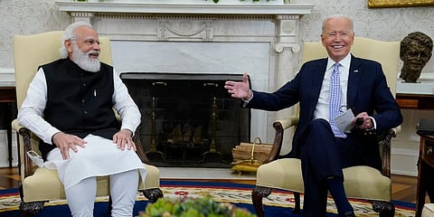 President Joe Biden and Prime Minister Narendra Modi (File Photo | AP)