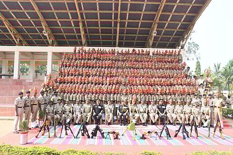 Passing out cum attestation parade of 446 Constables of Batch No 589 and 590 was held at Subsidiary Training Centre (STC), Bengaluru on Wednesday. (Photo | BSF)