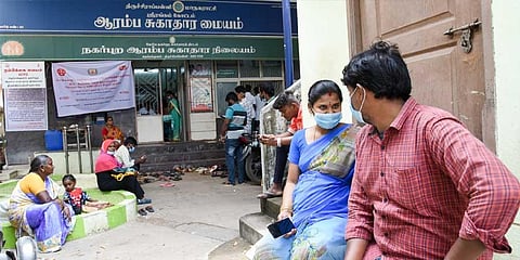 Pregnant women waiting at the urban primary health centre in Teppakulam in Tiruchy for check-up | M K Ashok Kumar