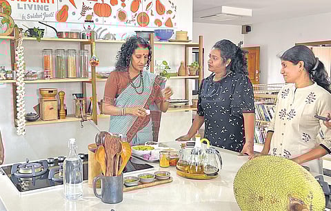 Sridevi during a workshop at her store