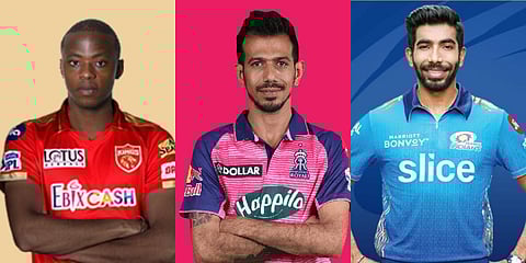Kagiso Rabada, Yuzvendra Chahal and Jasprit Bumrah (Photo| Special Arrangement)
