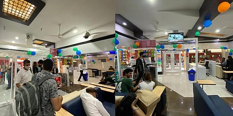 An upgraded AC waiting hall on PF 6 of Yesvantpur railway station. (Photo | Special Arrangement)