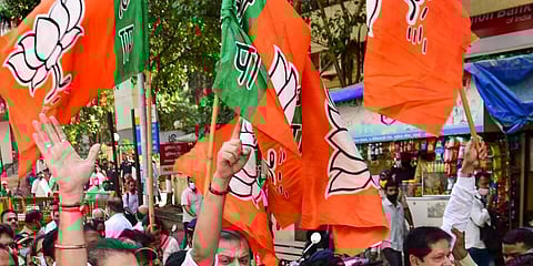 BJP Flags. Image used for representational purpose only. (File Photo | PTI)