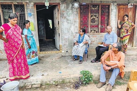 The HRF and RSV fact-finding committee visits a family of a farmer who committed suicide, at Errampalle in Chintalapudi mandal of West Godavari district I express