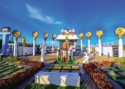 Navaratnalu Alayam built near Srikalahasti town ready for inauguration. (Photo| EPS)