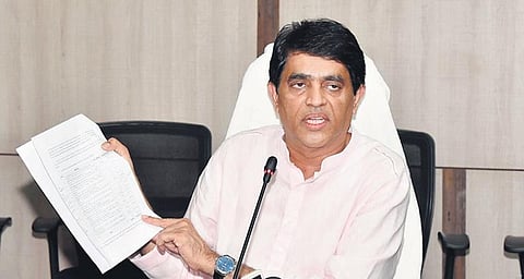 Finance Minister Buggana Rajendranath at a press conference in Delhi. ( File Photo)
