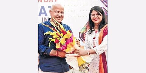 Deputy CM Manish Sisodia present at the foundation ceremnony of the market on Monday | Express