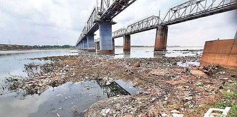 Untreated sewage being discharged into Kathajodi river in Cuttack. (Photo | Express)