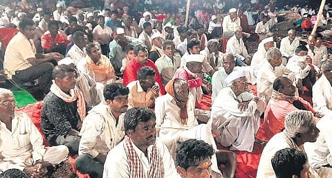People gather to witness community programmes during Ashtur jathra in Bidar