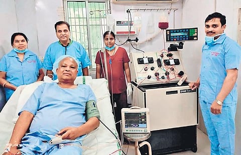 Jacob Pradhan after undergoing BMT procedure at SCBMCH in Cuttack . ( Photo | EPS)