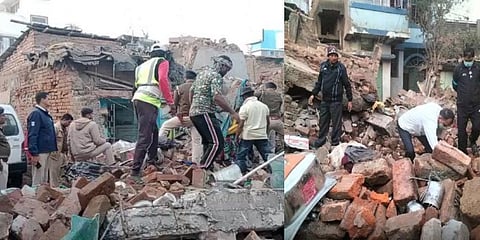 Explosion in a house in Bihar's Bhagalpur. (Photo | Special Arrangement)