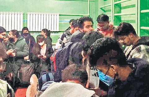 Karnataka students huddle together in a bunker, amidst the conflict in Ukraine | Express