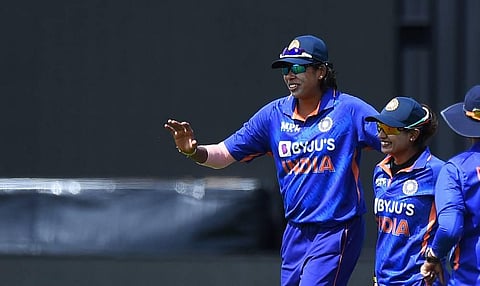 On Sunday, Mithali will become the first-ever woman to play in six World Cups, and Goswami will be playing her fifth. (Photo | BCCI)