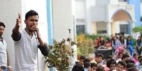 Left leader Anis Khan (Photo | Mayukh Duke Twitter)