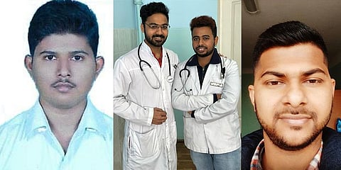 Biswajit das, Gouri Shankar Parida , Smruti ranjan Nayak, and Suman mahanta. Odisha students from active war zones of Ukraine. ( Photo | EPS)