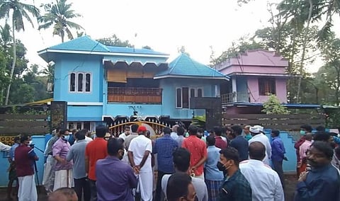 The house where the fire broke out at Panthuvila, Cherunniyoor near Varkala in Thiruvananthapuram . ( Photo | EPS)