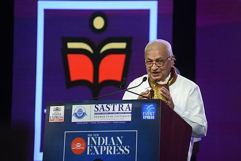 Kerala Governor Arif Mohammed Khan speaks during the ThinkEdu Conclave in Chennai. (Photo | R Satish Babu, EPS)