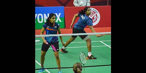 Treesa Jolly (right) alongside Gayatri Gopichand