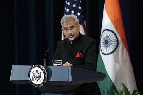 India's External Affairs Minister Subrahmanyam Jaishankar speaks at a news conference during the fourth U.S.-India 2+2 Ministerial Dialogue at the State Department in Washington. (Photo | AP)
