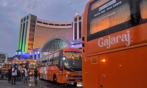 K-Swift long distance services of the KSRTC at Thampanoor bus station in Thiruvananthapuram. (Photo | B P Deepu, EPS)