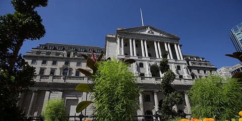 The facade of the Bank of England in the City of London. (Photo | AFP)