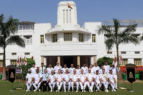 The Indian and Australian Navy officers who participated in the talks (Photo | Indian Navy)