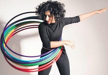 Eshna Kutty enjoying a hula hoop flow routine.